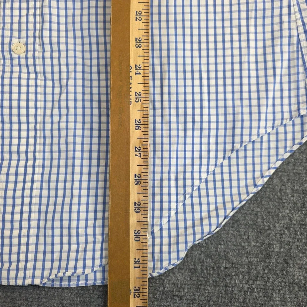 Ascot‎ Chang Dress Shirt Mens XL Blue Thomas Mason Gingham Check Button Up 2013 - Picture 10 of 12